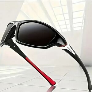 Polarized Black and Red Sporty Sunglasses